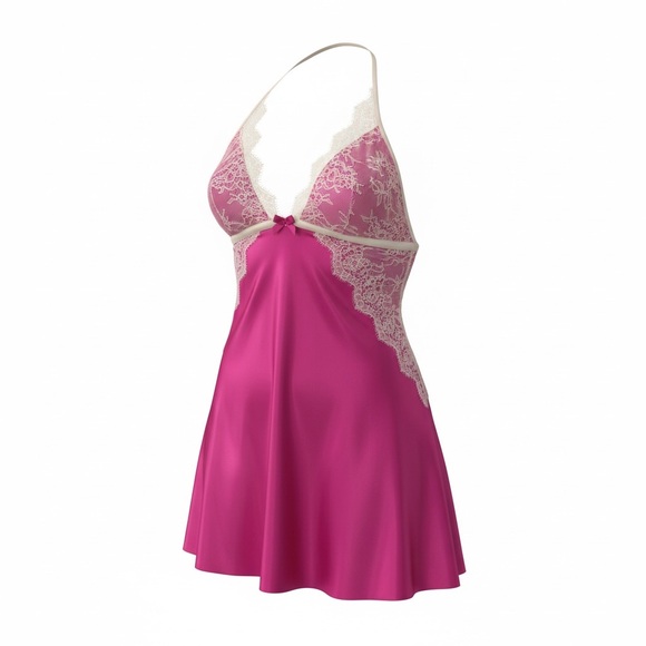 Victoria's Secret Other - Victoria's Secret Purple and Cream Lace Chemise